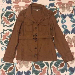 Brown military style cotton jacket